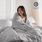 Bare Home Duvet Cover Queen Size - Premium 1800 Super Soft Duvet Covers Collection - Lightweight, Cooling Duvet Cover - Soft Textured Bedding Duvet Cover (Queen, Light Grey)