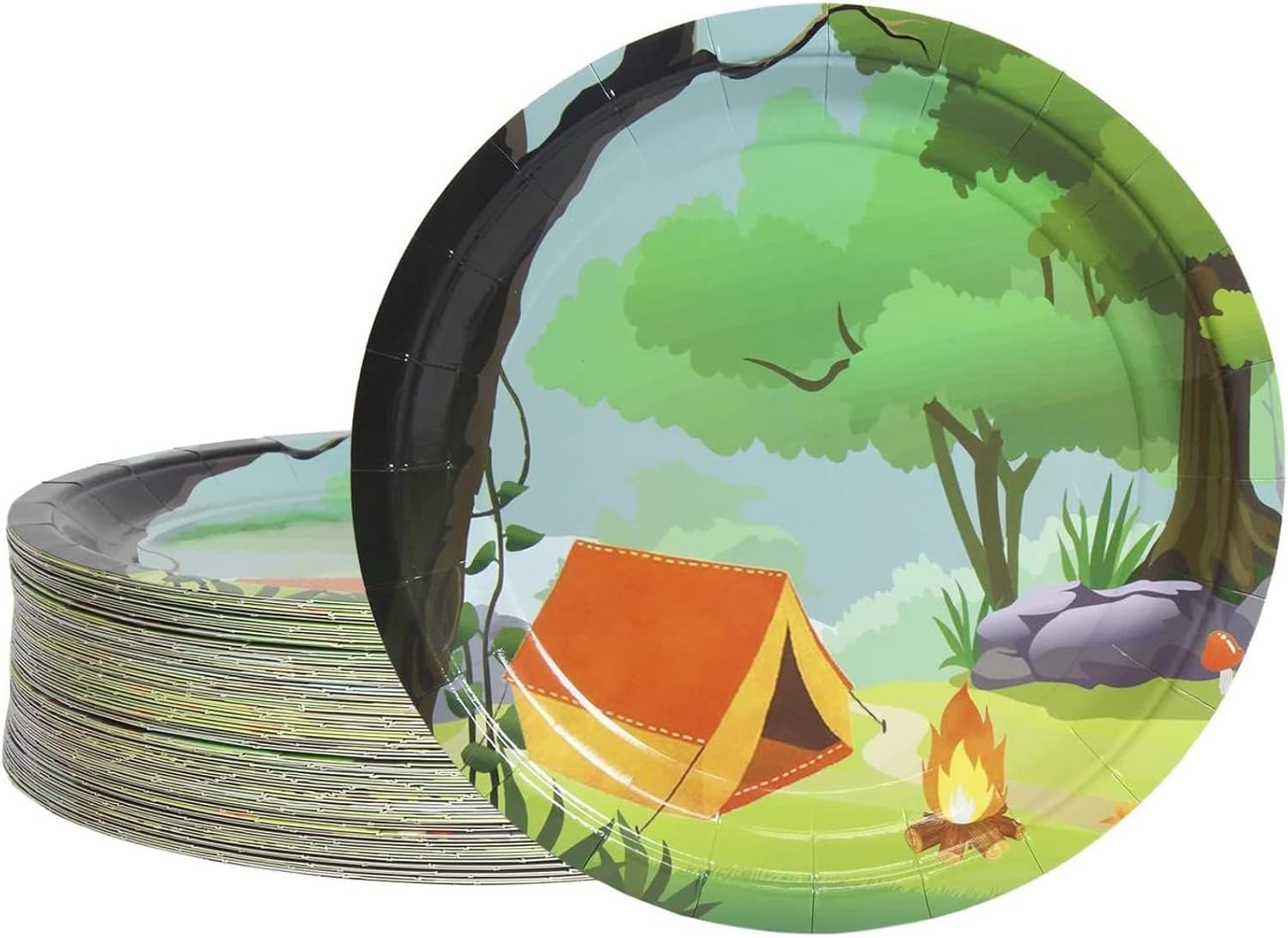 BLUE PANDA Disposable Plates 80Count Paper Plates