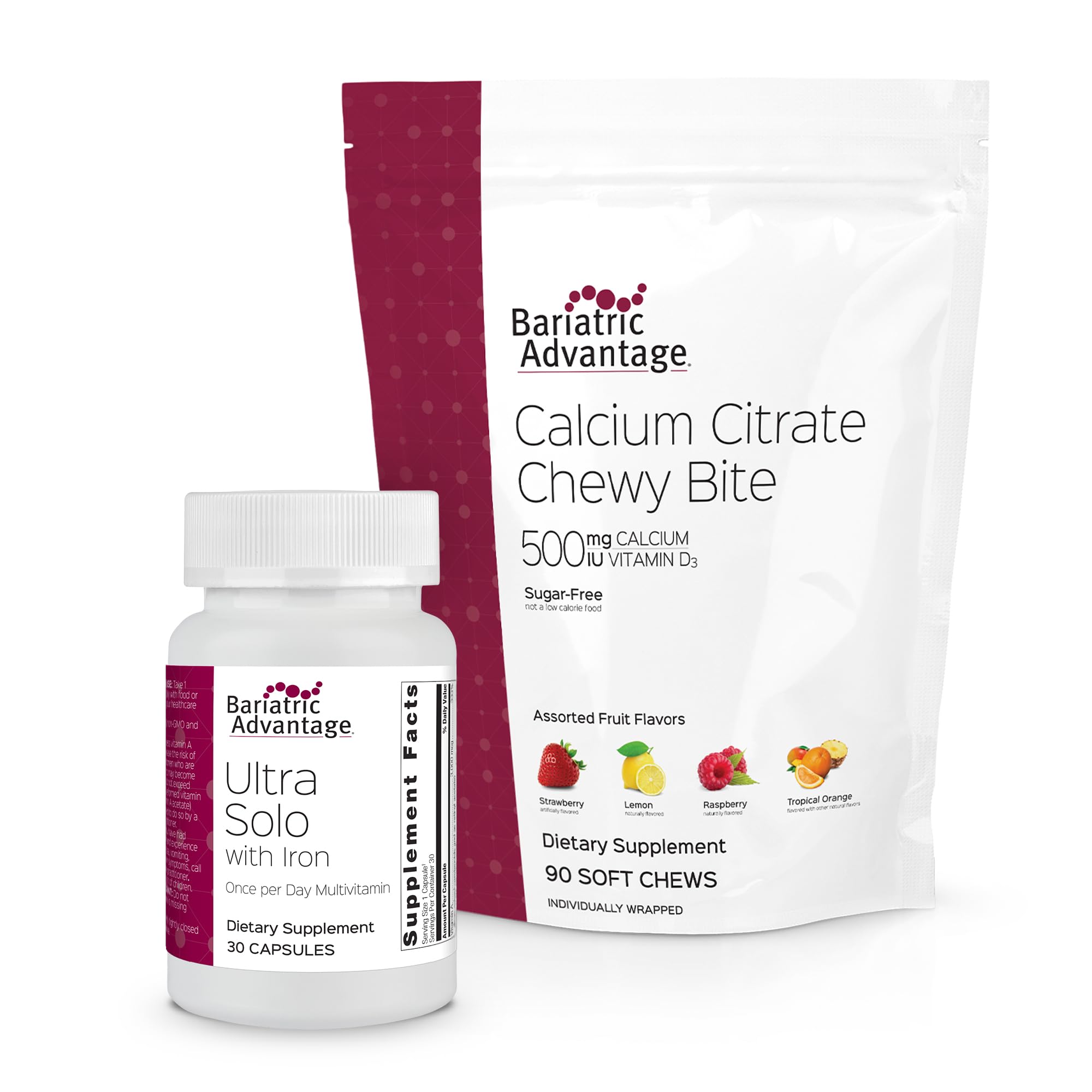 Complément Calcium Citrate Bariatric Advantage Framboise - 90 Comprimés à Mâcher - Péremption 02/2026