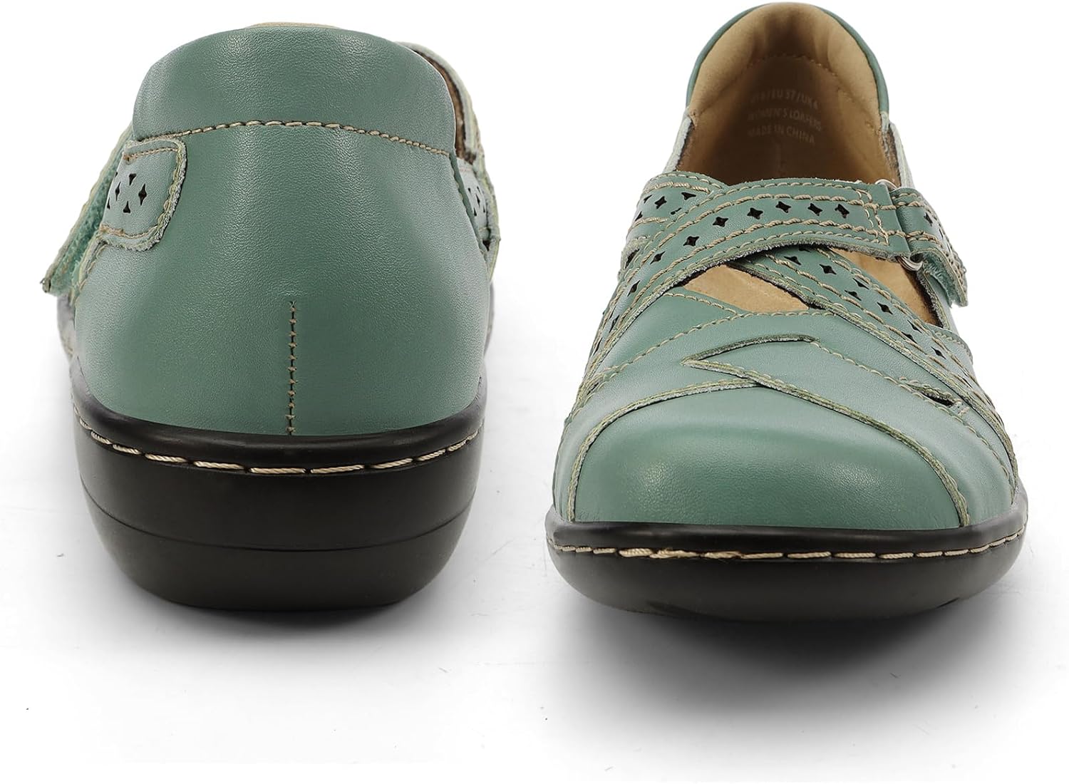 Irrefour Women's Classic Genuine Leather Casual Loafer Cute Slip-On Fashion Closed Toe Flat Sandal Comfy Work Sandal Everyday Walking Shoe - Image 8