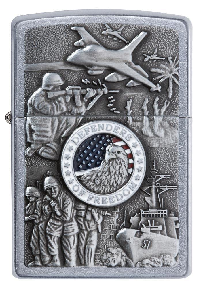 Personalized Joined Forces Emblem Chrome Zippo Lighter - Free Engraving - Christmas, Halloween & Valentines Day Gift
