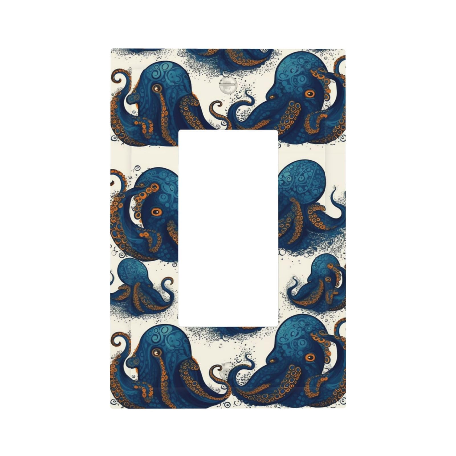 1-Gang Decorator Wall Plate Tentacles octopus Light Switch Cover Single Gang Receptacle Outlet Wall Plate Mid Size 5" x 3" Wallplate Unbreakable Polycarbonate Outlet Faceplates Covers