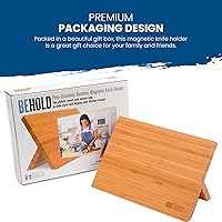 Vista 7 de Chef's Vision Bloque magnético para cuchillos, bambú, elegante soporte magnético para cuchillos de cocina, elegante exhibición de cuchillos de pie