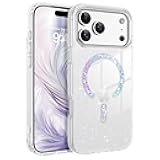 Magnetic for iPhone 17 Pro Max Case, Clear Crystal Glitter Bling 17 Pro Max Phone Case [Compatible with MagSafe], Shockproof Sparkly Cute Women Girl Cover for iPhone 17 Pro Max, Clear Glitter