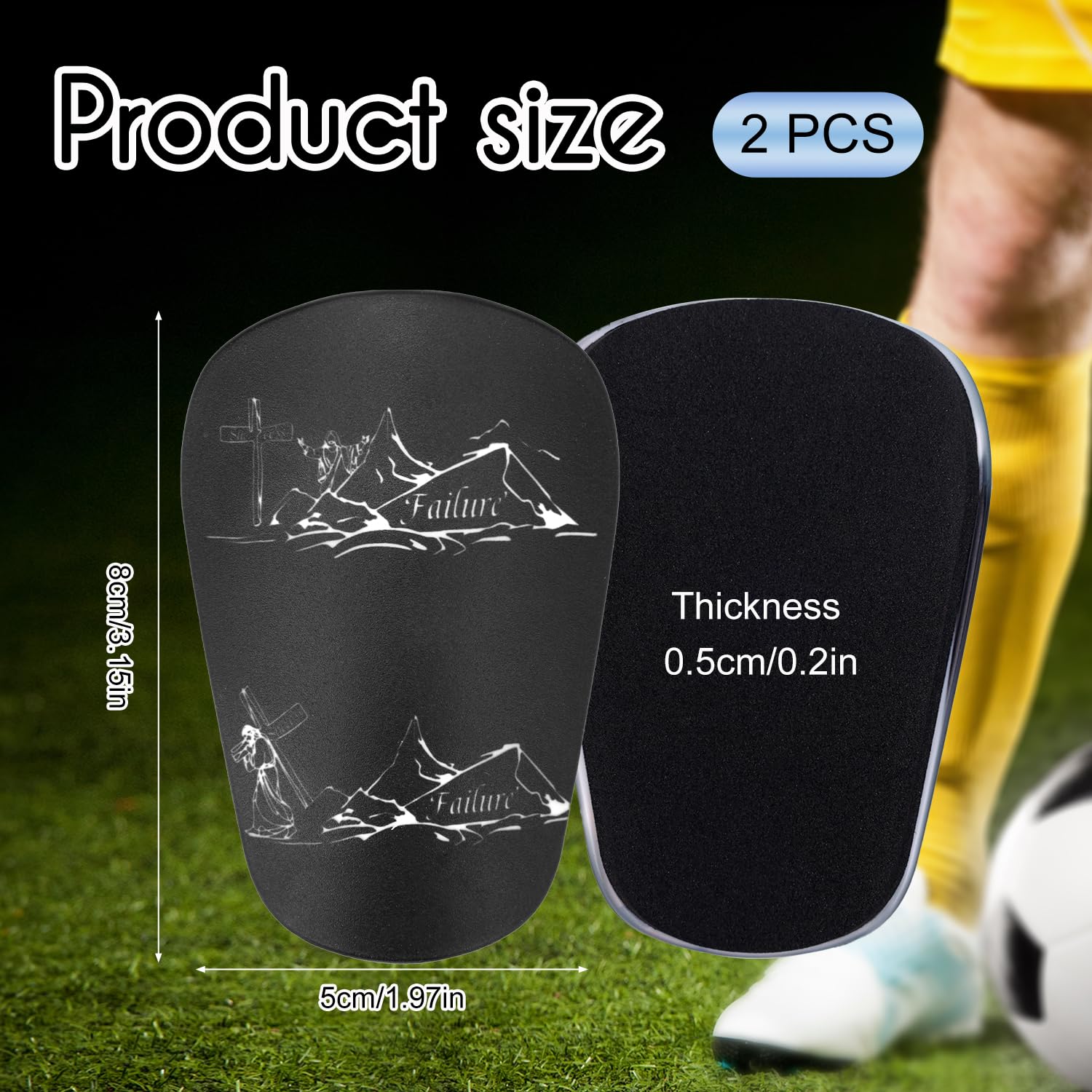 2pcs Mini Soccer Shin Guards, Small Shin Pads Miniature Football Protective Gear Shin Guards Youth Comfortable Protective Tiny Shin Equipment for Men Women Boys Girls (Story Style)