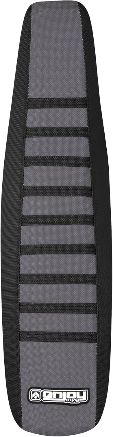 Enjoy Mfg Seat Cover - Compatible with Suzuki 2010-2018 RMZ 250 (Black Rib) Logo #49 (Black/Grey/Black)