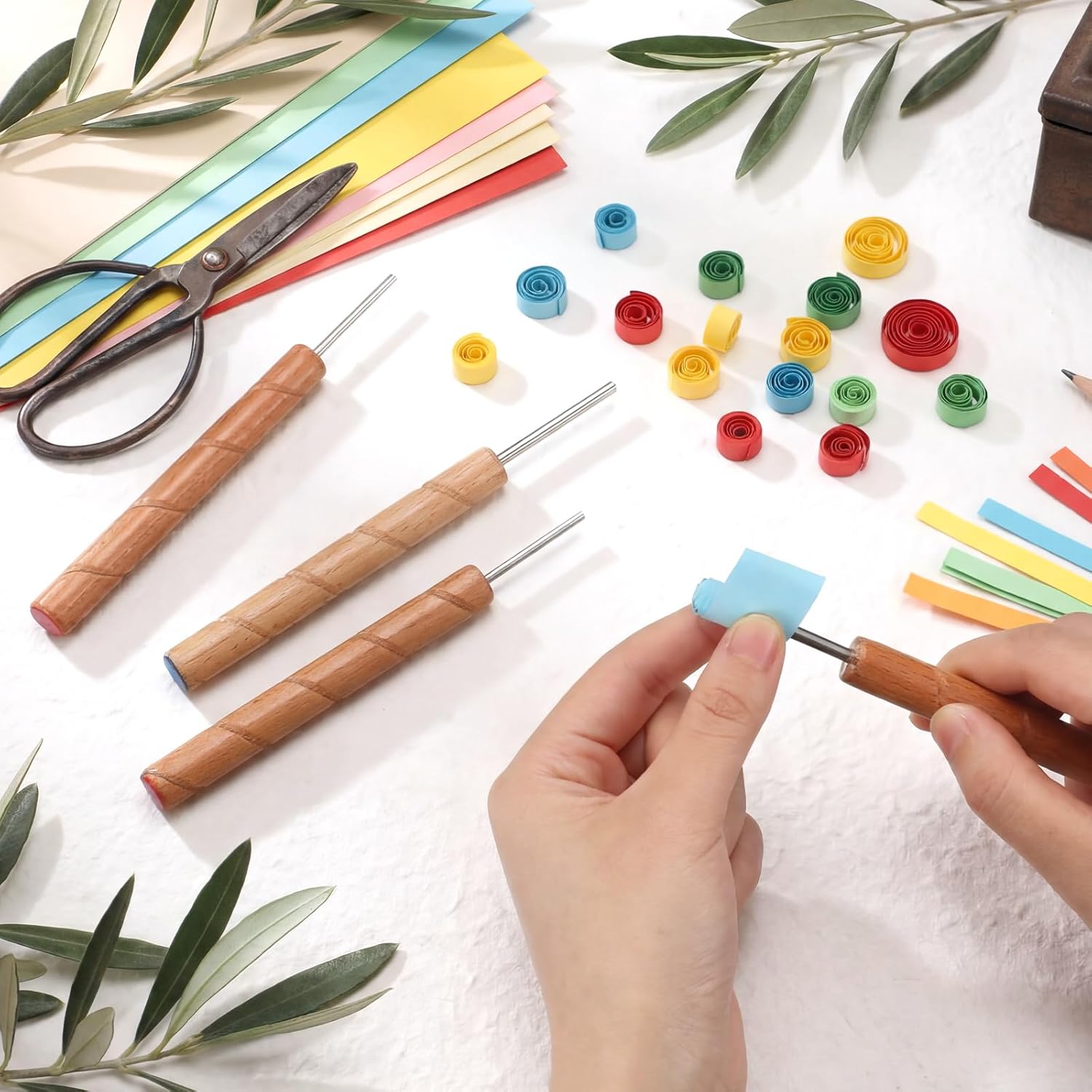 Lanties 4 Pcs Paper Quilling Tools 1/8 Inch and 3/32 Inch Slotted Metal Winding Pin for General Quilling Strips and Wider Strips Slotted Kit for Beginners