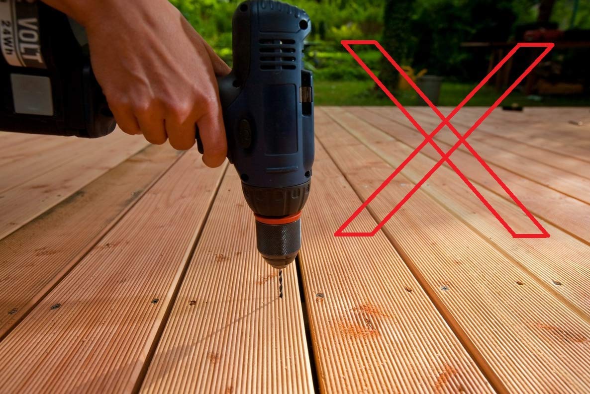 VERSTECKTES SET SYSTEM ZUR MONTAGE VON TERRASSENPLATTEN AUF 9 m² MIT SCHRAUBEN