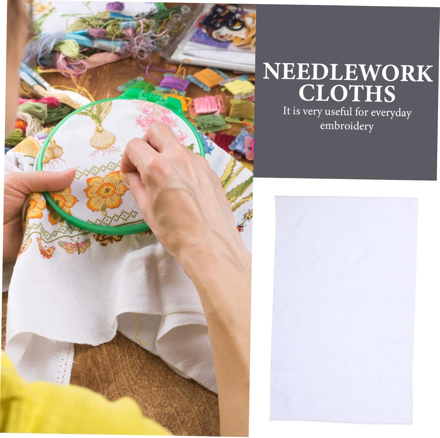 Cotton Embroidery Cloth Lightweight Cross Stitch Fabric for DIY Sewing Needlework Craft Supplies Breathable Textile for Beginners and Professionals