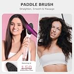 MESCOMB 5 en 1 Chaud Air Brosse de sèche-cheveux Styler – Styler de cheveux haute vitesse avec boucle automatique, pour séchage rapide, voluming, courbure, lissage, sans dommages de chaleur Multi styler avec étui de voyage, oeillet rose
