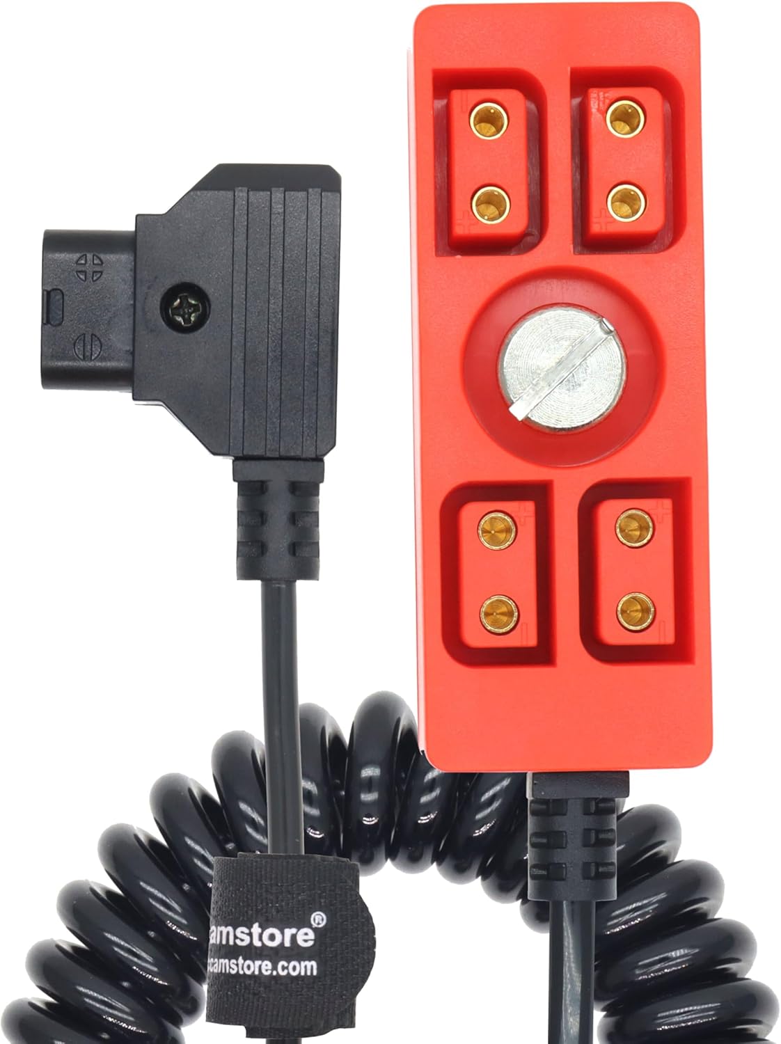 D tap to 4 Port Power Tap P-tap Strip D-tap Splitter Hub DTap Female Coiled Splitter Cable for Anton Bauer V-Mount Battery