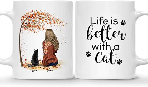 Miniatura 30 de Gossby Taza de café personalizada para mujer, regalo personalizado para mamá con diseño, nombre, raza, cumpleaños, día de la madre, regalo temático