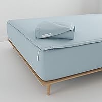 Vista 15 de QuickZip Paquete de Repuesto Fitted Plus: 1 Sábana Bajera (Base + Sábana con Cremallera) y 1 Sábana con Cremallera - Fácil de Cambiar, No se Saldrá