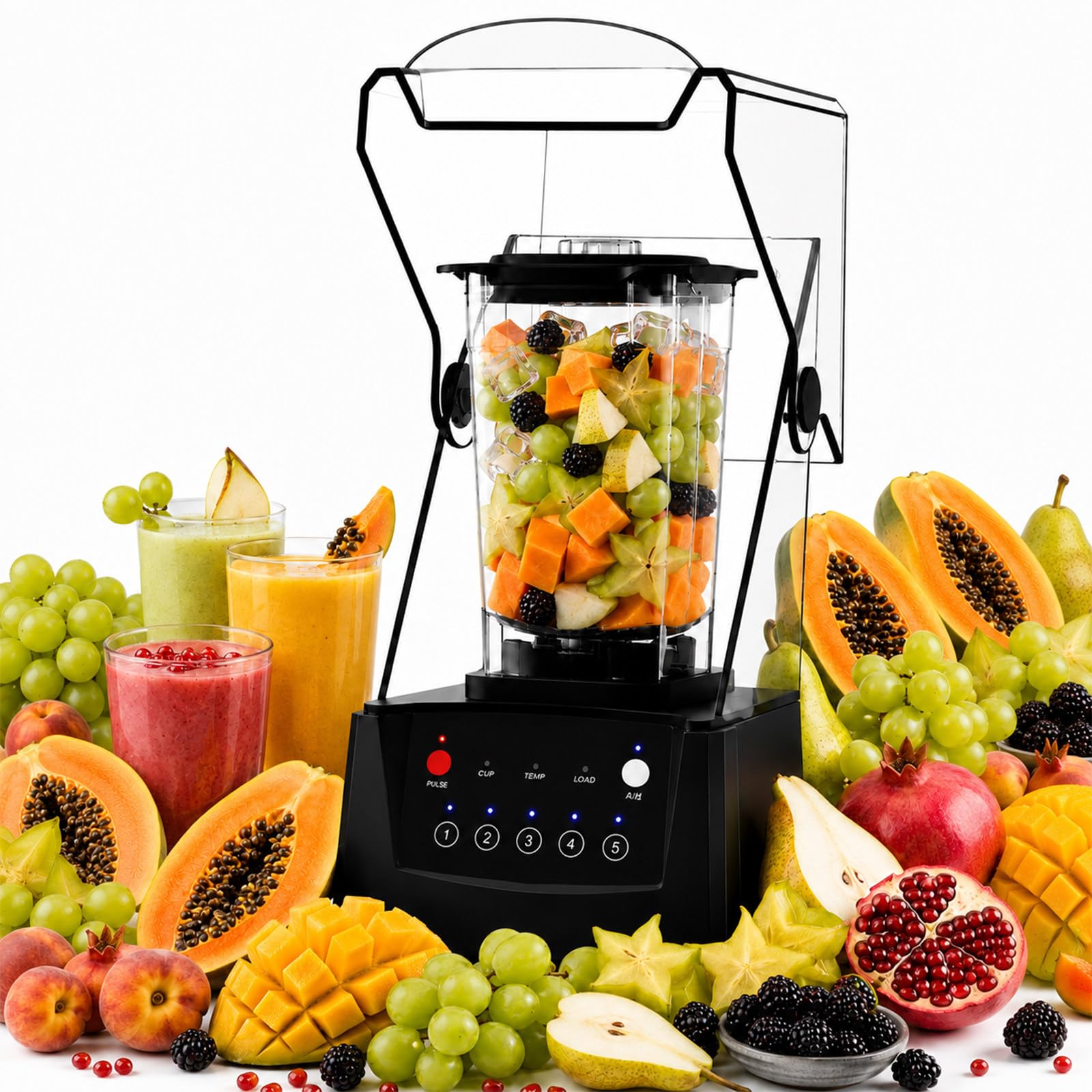 SHUMIAO Commercial Mixer Blender, 2200W, 17,000 RPM, 70 Oz Jar, 5 Presets