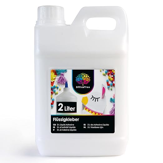 OfficeTree 2 Litre Liquid White Glue For Crafts Transparent Drying