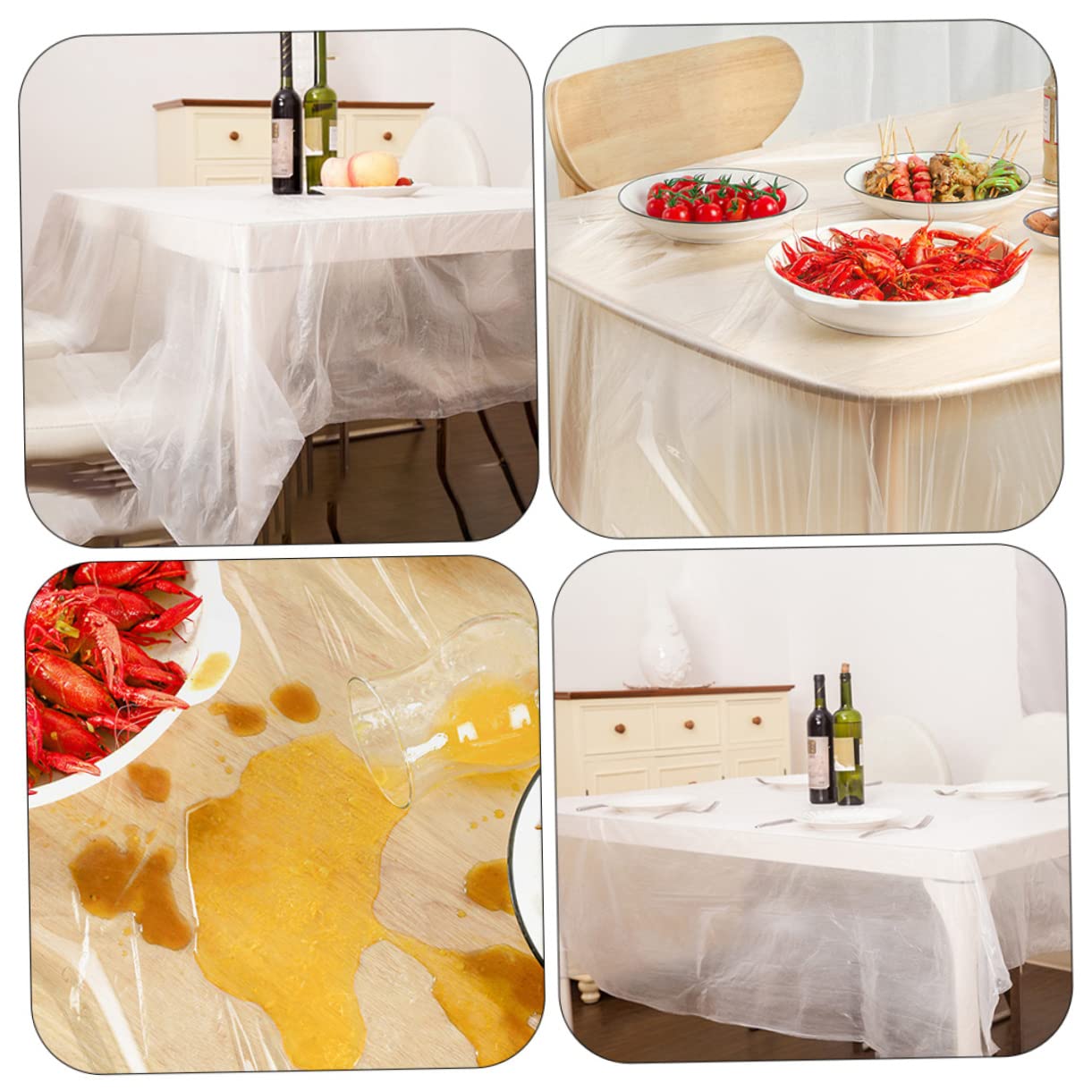 KICHOUSE 30Sheets Disposable Tablecloths Protective Table Covers for Daily Use Kitchen Decor for Parties Weddings and Picnics Easy to Clean