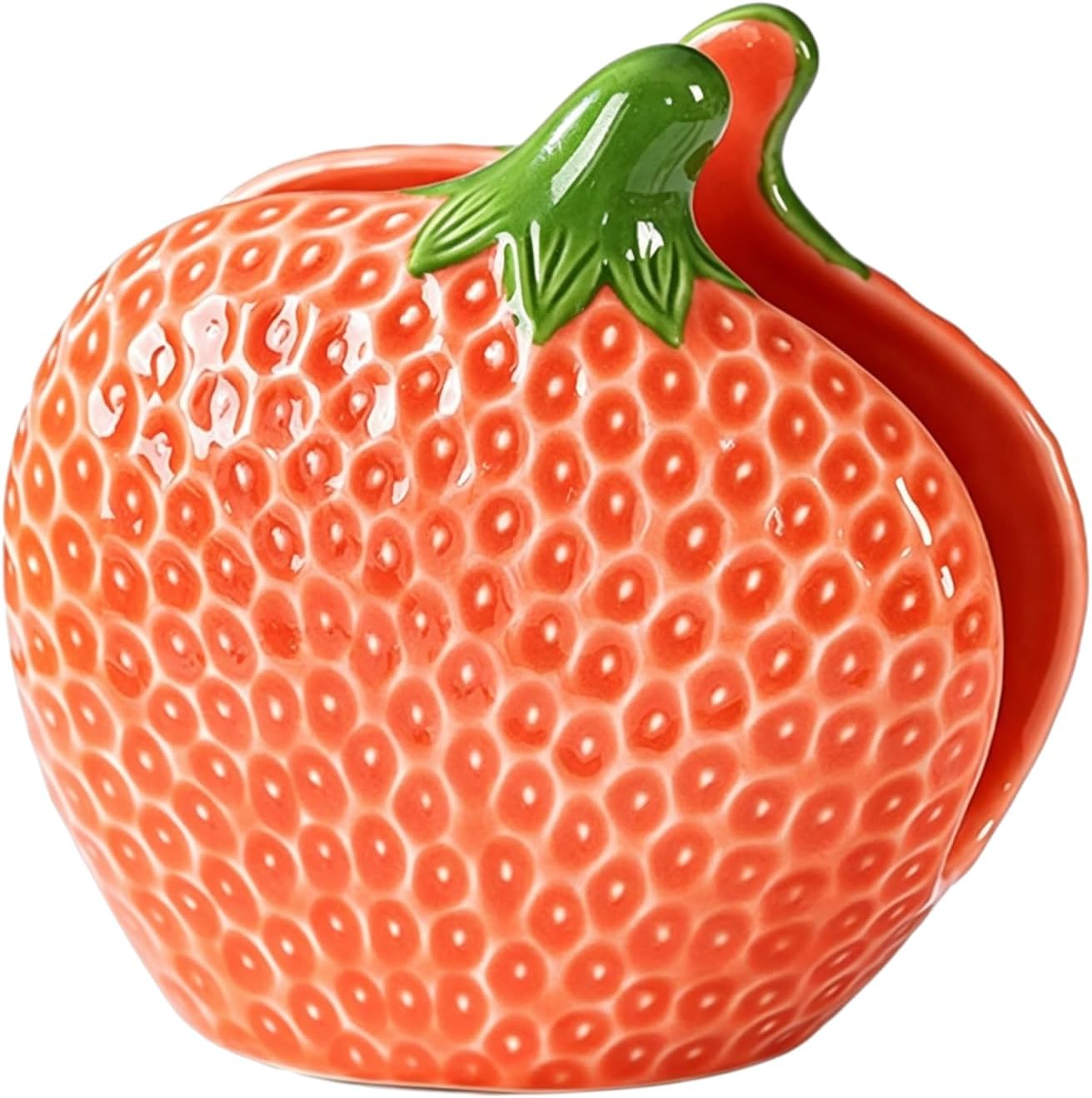 HAN SHENG Ceramic Strawberry Napkin Holder, Red