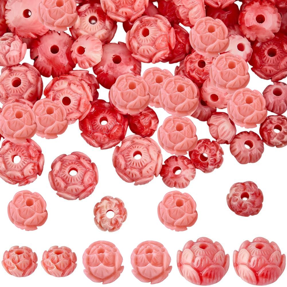 Perles de corail rose en forme de fleur 3D pour réussir vos bijoux artisanaux