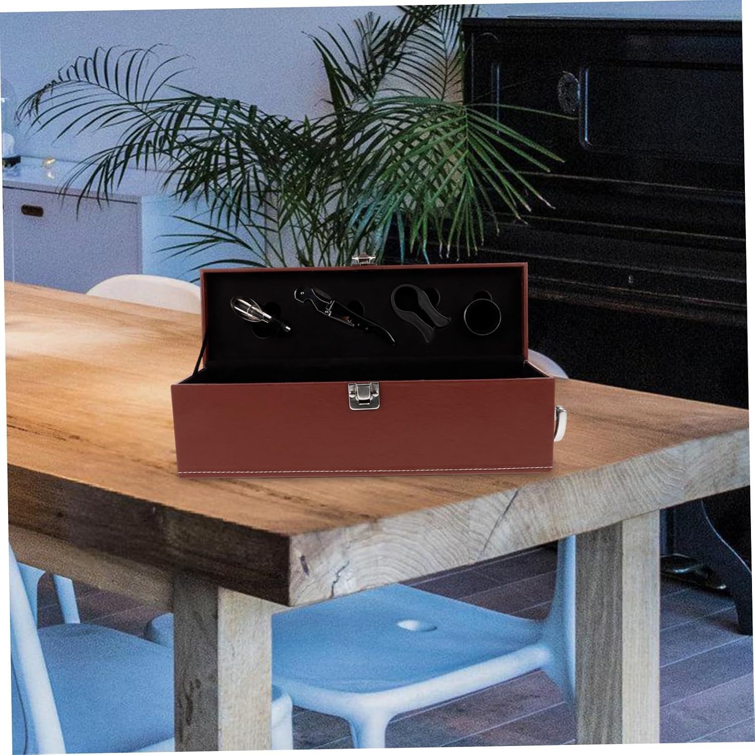 Garneck Pu Wine Storage Box for Birthday Wedding Housewarming Anniversary Retro Wine Bottle Carrier
