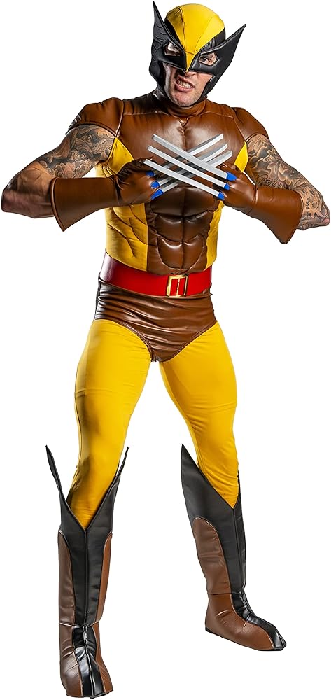 Charades X-Men Adult Wolverine Brown Costume, Yellow, Large
