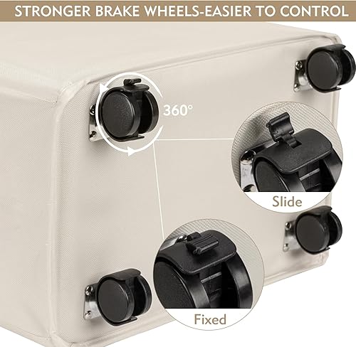 Miniatura 6 de DOKEHOM Cesta de lavandería extragrande de 90 L con bolsa de lavado extraíble sobre ruedas, cesta de lavandería plegable, organizador de ropa