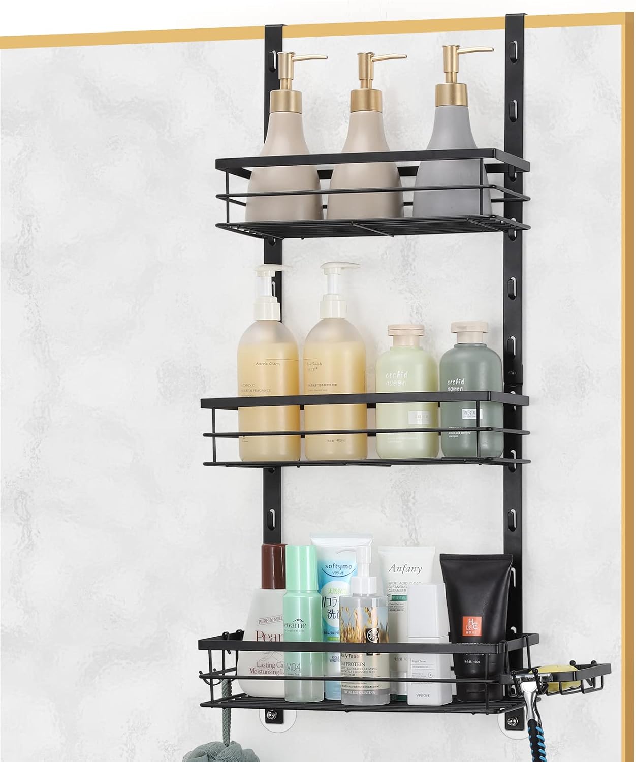 Tuenort Over the Door Shower Caddy, Adjustable Hanging