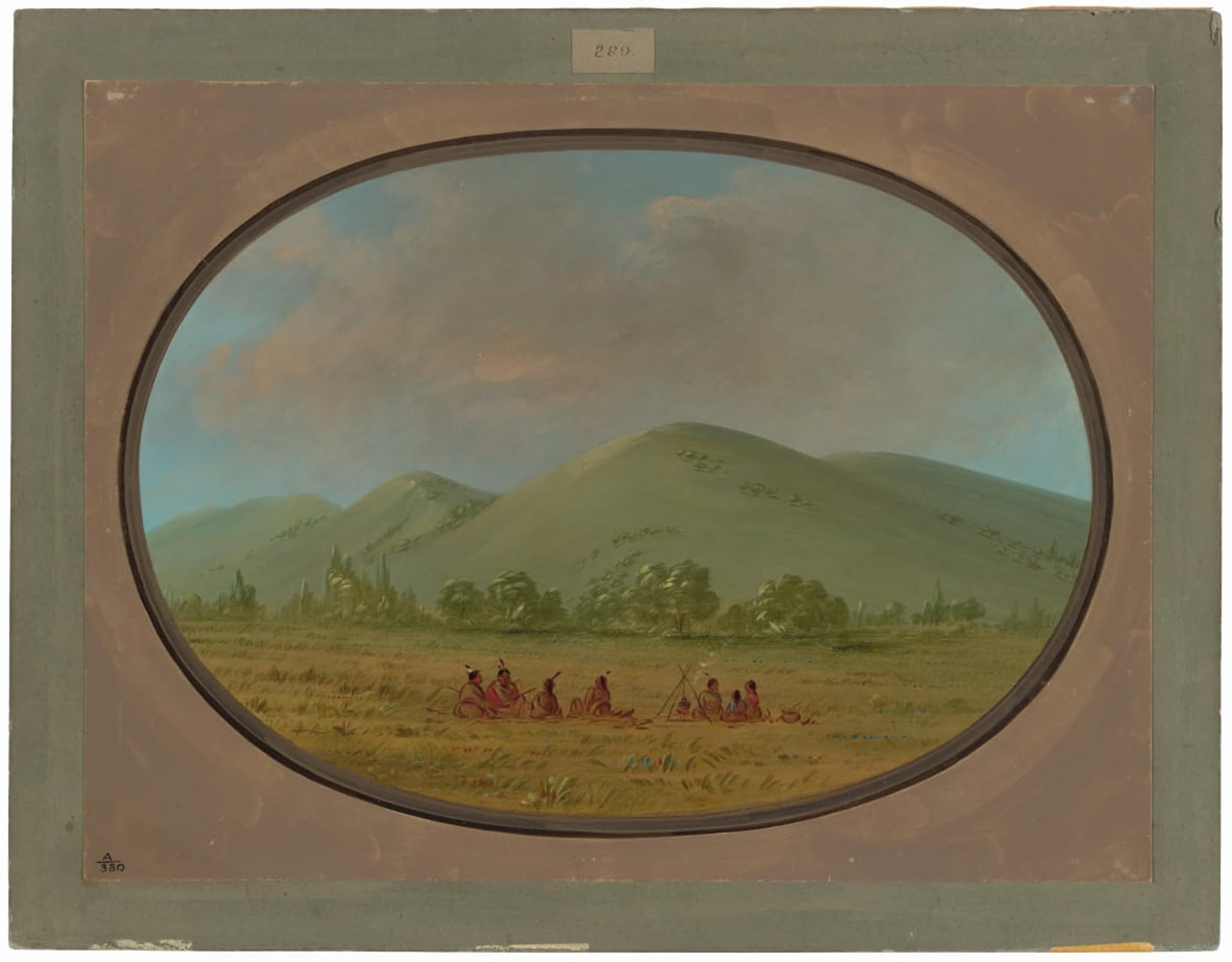 ARTXLXXBN Famous Prints Artwork Pictures Poster Painting Art Nishnabotana Bluffs Upper Missouri by George Catlin Artwork Landscape Pictures for Home Decor 60x90cm