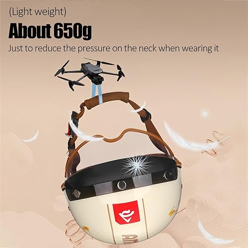 Miniatura 4 de Casco Moto Retro Jet para hombres y mujeres Homologado DOT, Medio Casco ABS, Ventilación Doble, Visera Retráctil y Forro Desmontable Fresco,