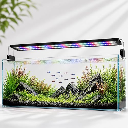 VAYINATO WRGB (TL- 800C (80 to 90cm Tank)) Aquarium LED Light | Ultra Slim 1cm Design | Extendable Brackets | Waterproof Light for Freshwater & Saltwater | Energy Efficient Full Spectrum Lighting