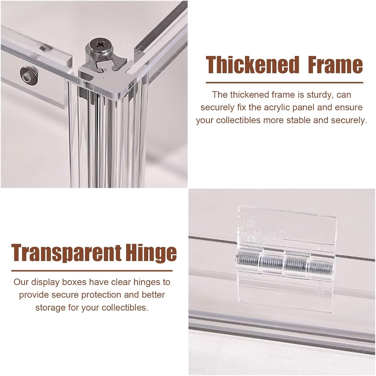Vibeo 16 20 24 28 in Wide Acrylic Display Case with Hinge, Dustproof Display Storage Box with Handle, Openable Acrylic Display Cabinet for Figure(50x40x30cm/20x16x12in)