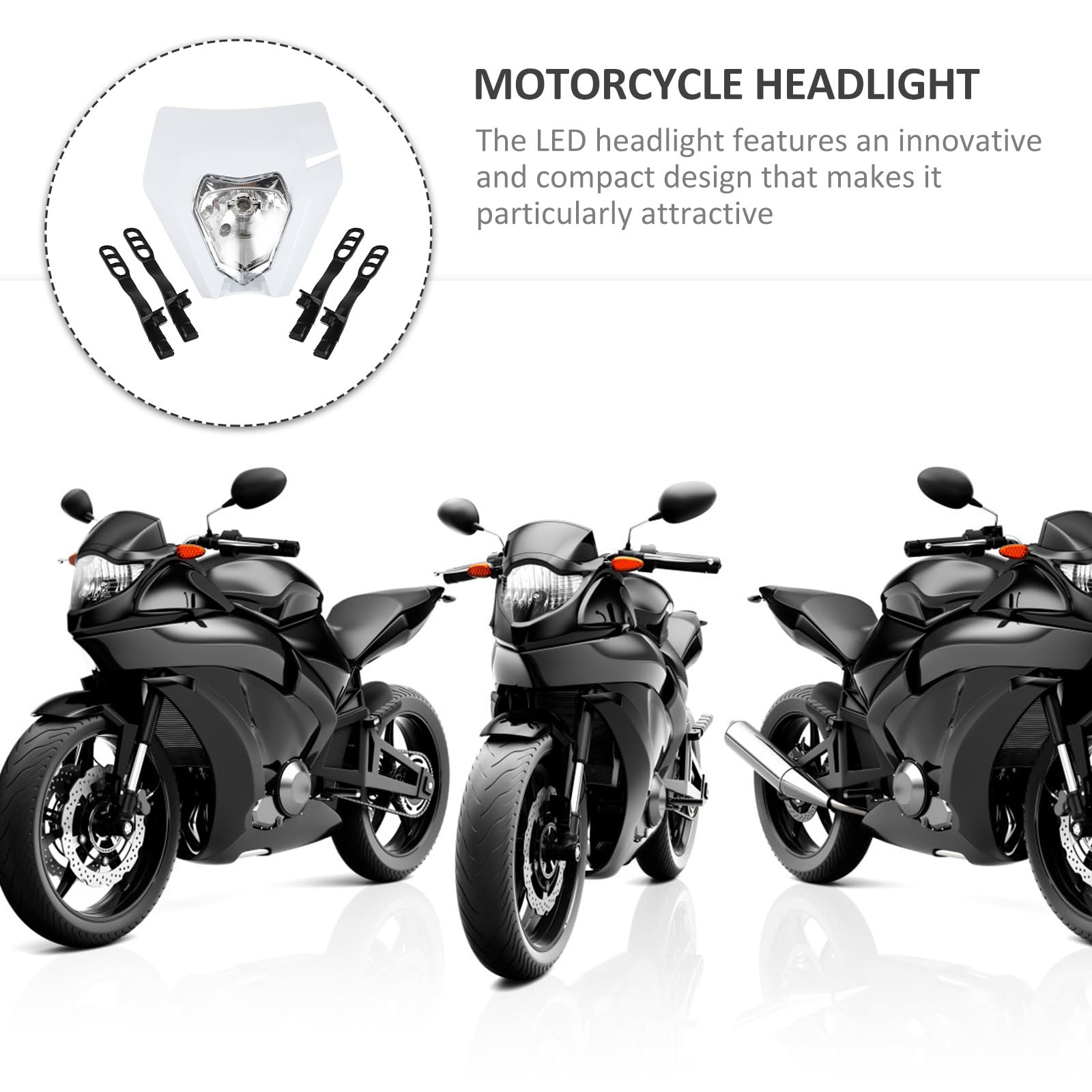 Faro LED per Moto Exc Sx Sxf Smr, Luce Anteriore Motocross Bianca Resistente All’acqua Chip LED Stabile per Guida Notturna e Maltempo