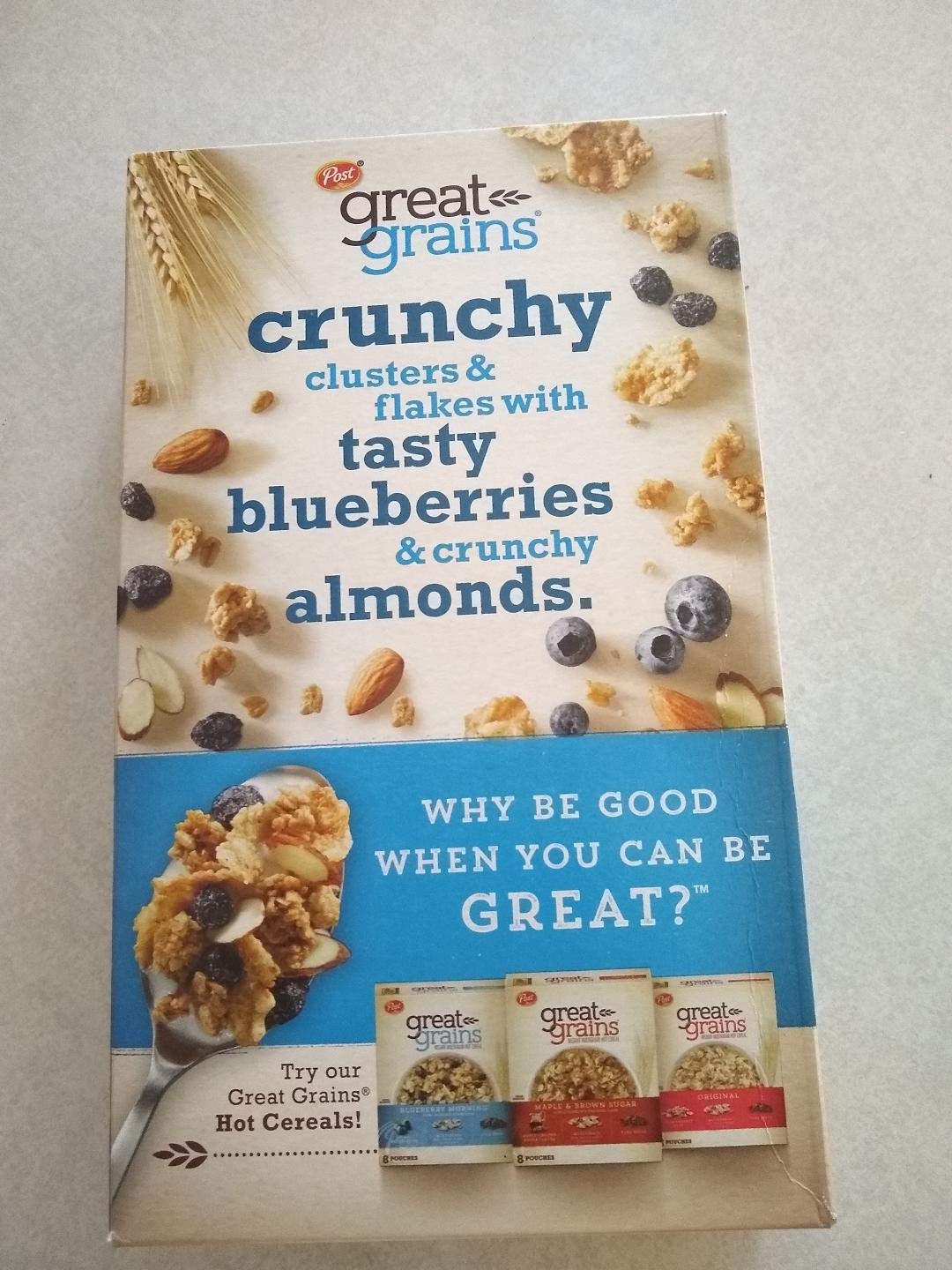 Post Great Grains Blueberry Morning Cereal, 13.5-Ounce Boxes (Pack of 4)