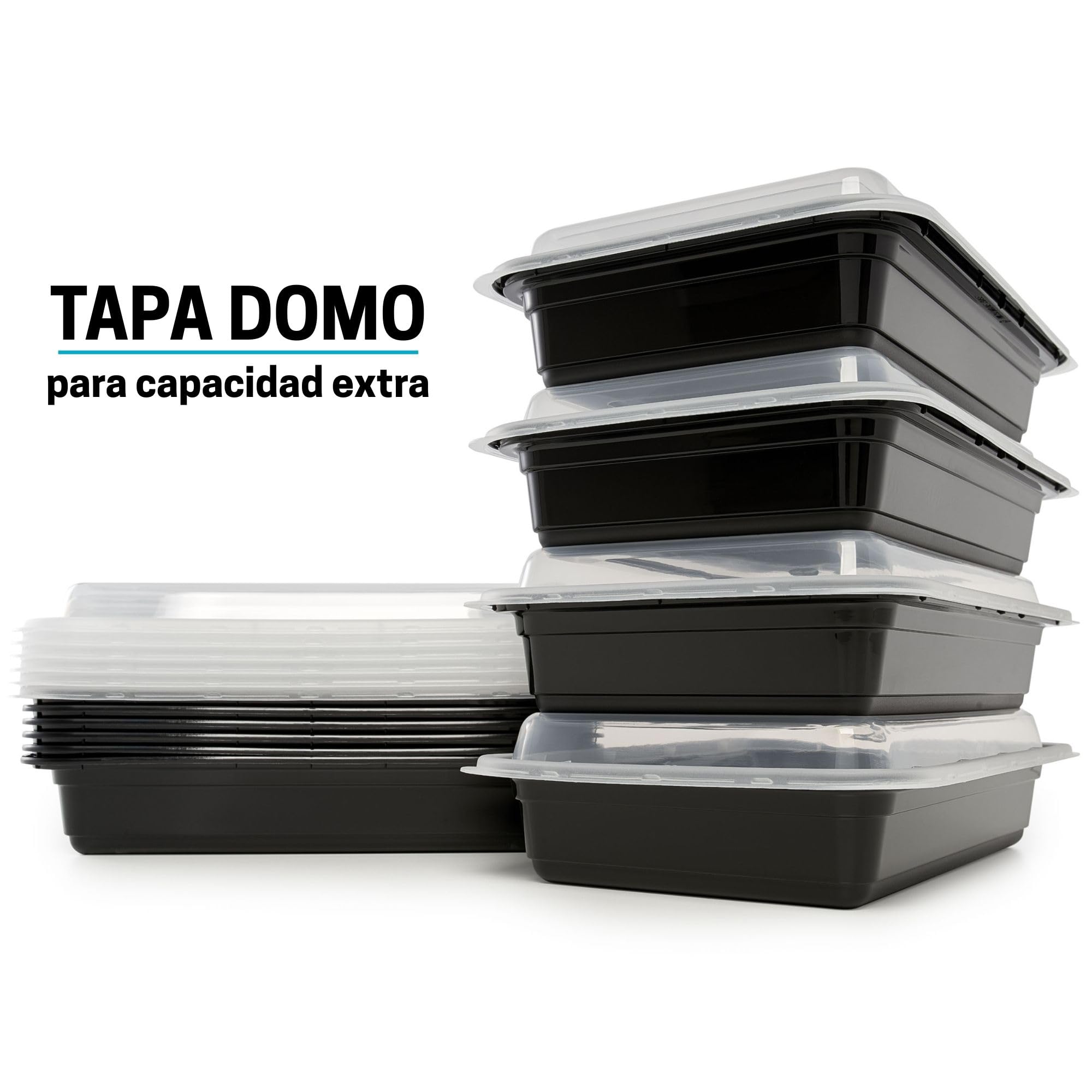 Igluu Meal Prep Recipientes para Alimentos de Plástico Reutilizables con Tapas (Set de 30) – Aptos para Microondas, Congelador y Lavavajillas – 828 ml – 1 Compartimento – Sin BPA