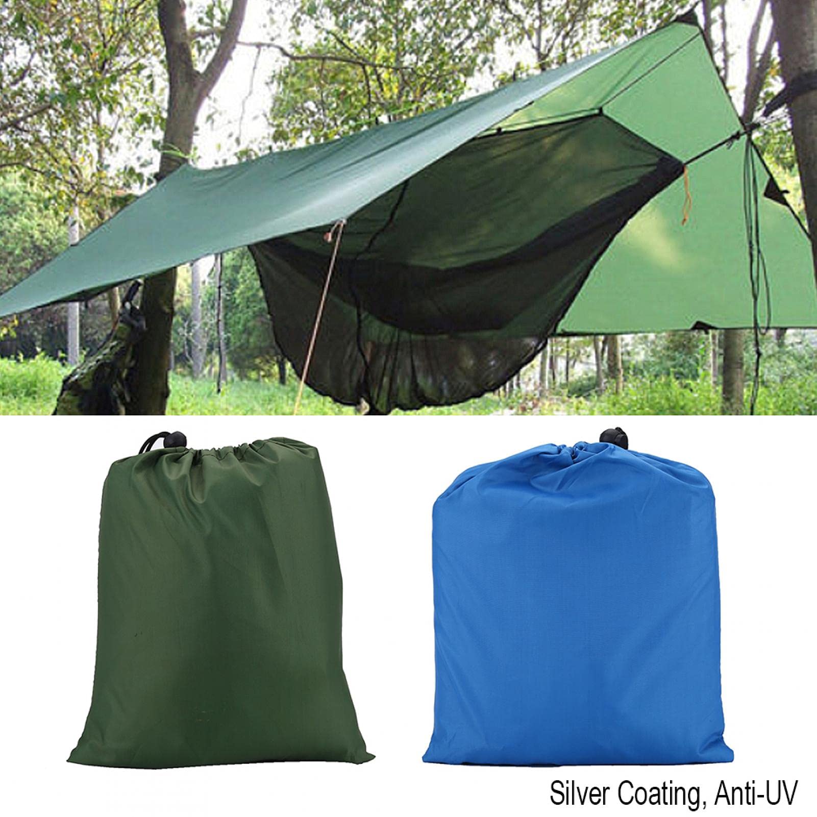 Amaca Telo da Campeggio, Telo per Tenda da Esterno Telo Portatile per Tenda Telo Antipioggia Leggero e Impermeabile, Telo per Tenda da Mosca Telo per Campeggio Viaggiare Pesca attività(Blu)