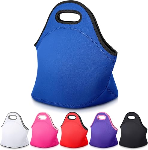 Sanwuta 6 bolsas térmicas para el almuerzo, reutilizables y plegables, de neopreno, aisladas, con cremallera, para mujeres y hombres, bolsa de