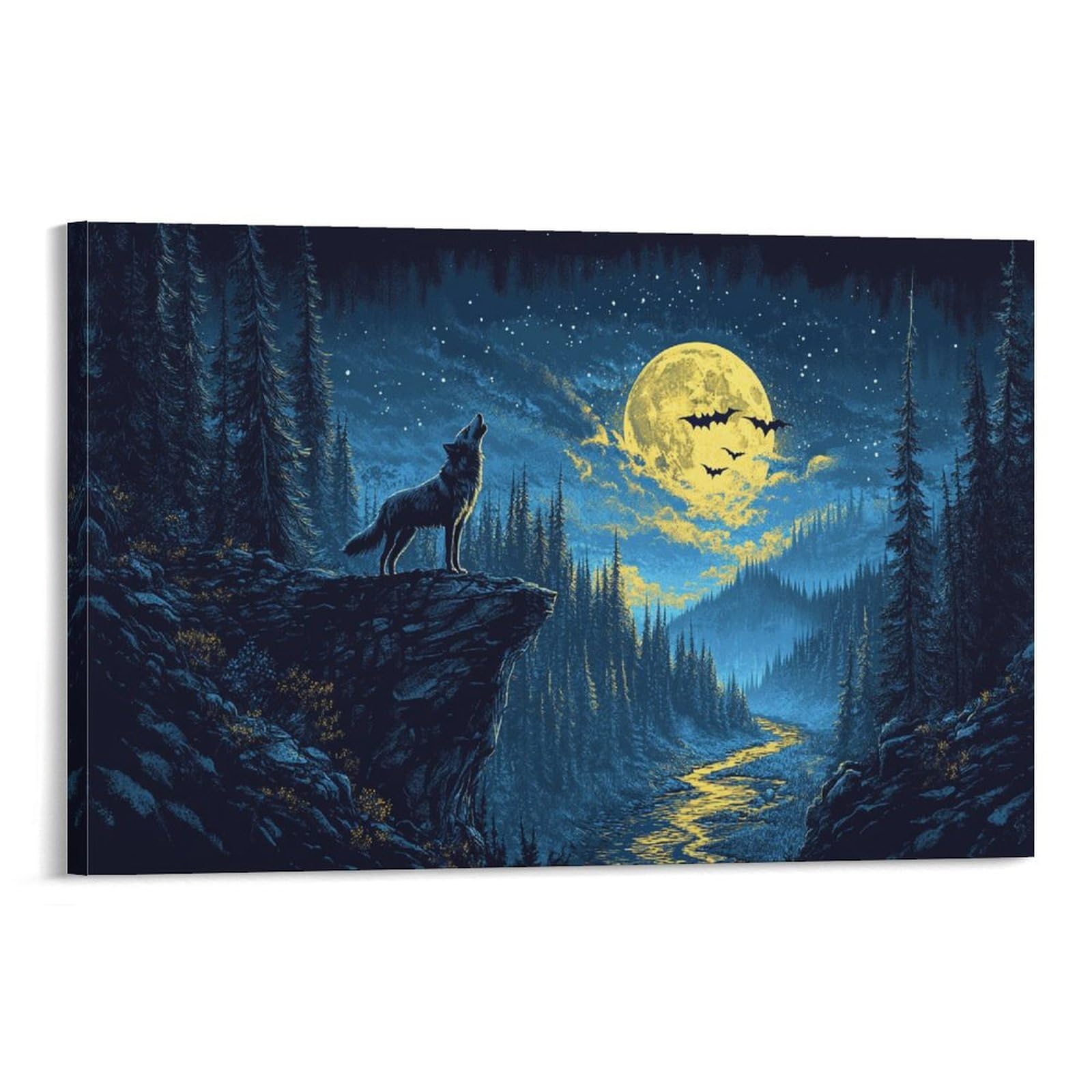 Tableau loup œuvre d'art moderne impression toile haute qualité