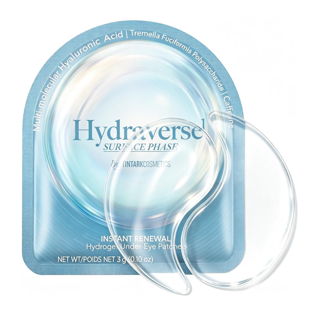 Hydra Reset Hydrogel Lot de 28 paires de patchs sous les yeux – Hydraverse¹ Masque cristal de phase de surface avec acide hyaluronique multi-poids, caféine et tremella pour une hydratation instantanée