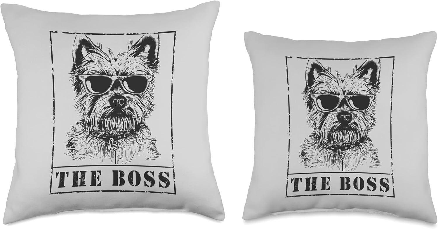 The Funny Norwich Terrier Boss Mom Dad Dog Lover Throw Pillow