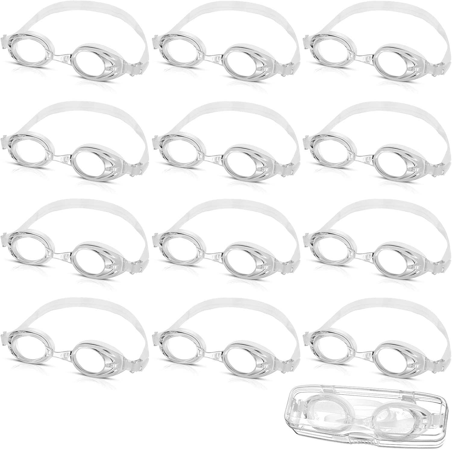 Hoteam Swim Goggles Adult Bulk Clear Anti Fog Anti UV Racing Swimming Glasses with Cases No Leaking Full Protection Unisex