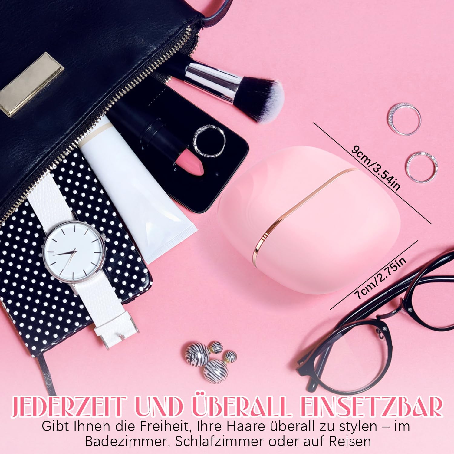 Mini Hair Straightener,Rechargeable Wireless Portable Hair Straightener Brush,3-Speed Temperature Control,Mini Hair Straightener for Women,Idea for Home Travel (Black) - Image 7