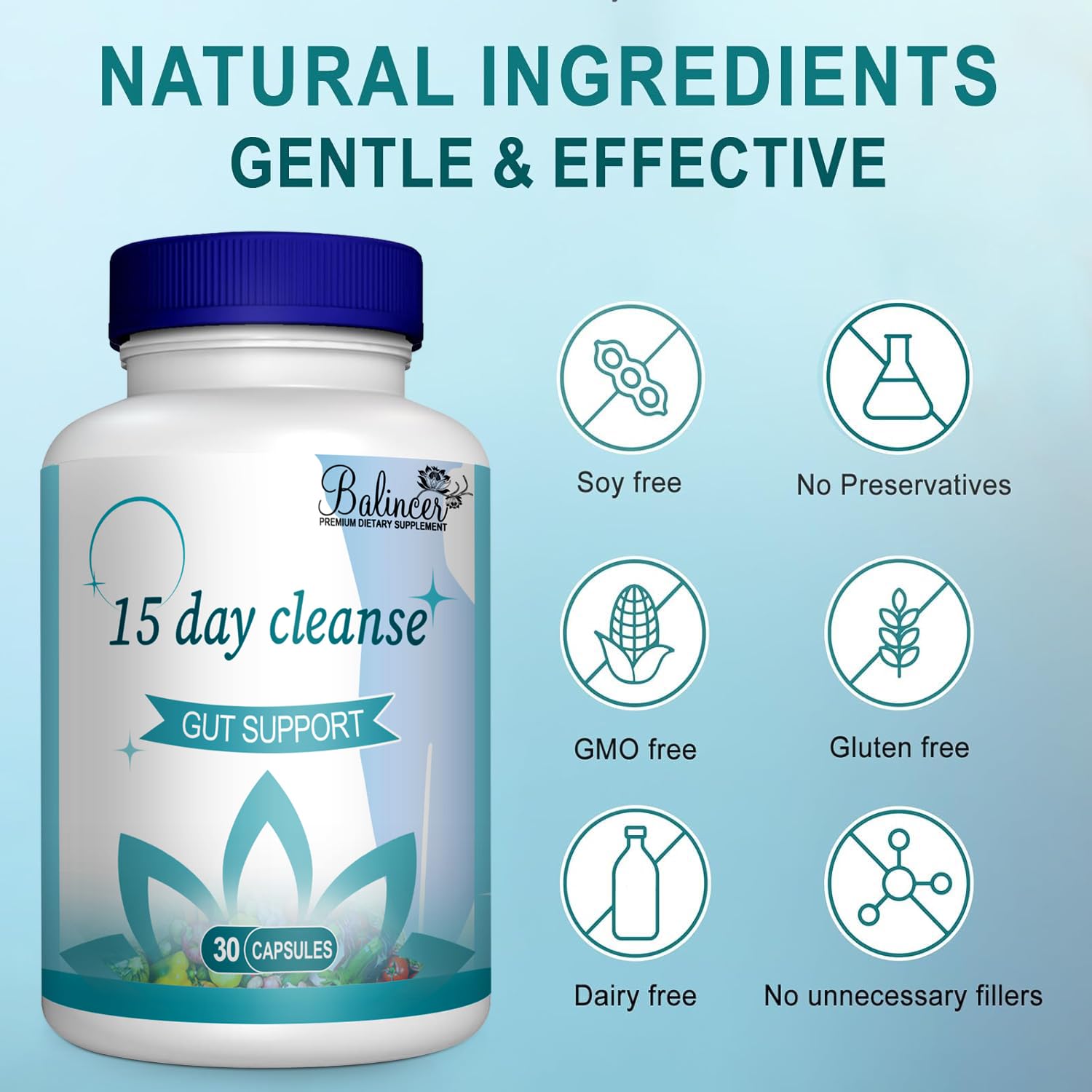 15 Day Cleanse, Gut and Colon Cleanse Formula for Women & Men, 30 Capsules — Amazon image 7