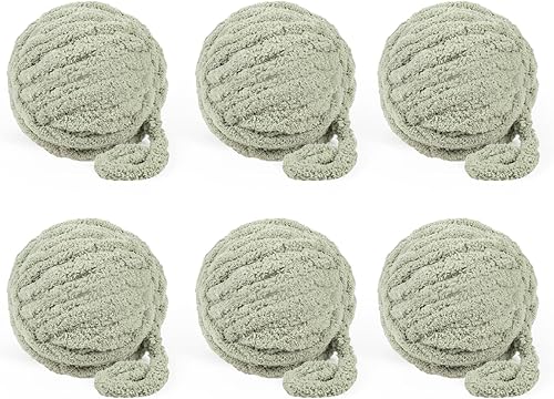 Paquete de 6 hilos de felpilla gruesa jumbo  1530 (54 onzas) 184 yardas (551.2 ft), hilo grueso para tejer a mano, cojines, cama de mascotas, suave