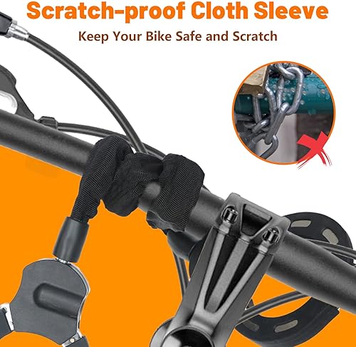 Miniatura 6 de Cerradura de scooter eléctrico antirrobo, negro, cerradura de llave, resistente, seguro, disuasorio, cadena de bloqueo de bicicleta, scooters,