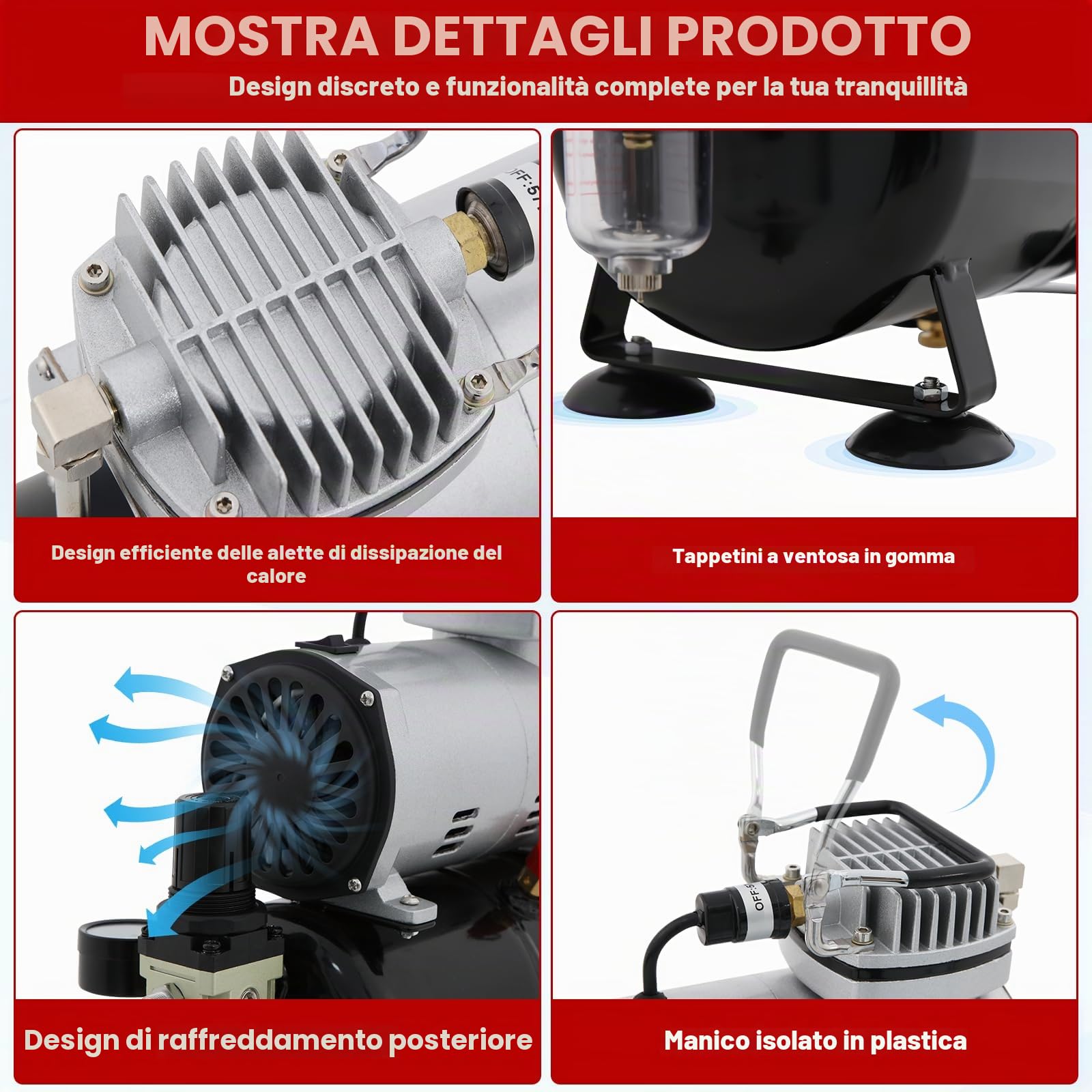 Kit aerografo e compressore Con pistola a doppia azione,pertain nail art, Airbrush colorazione abbigliamento, colorazione cosmetici,Airbrush tatuaggio, tatuaggio