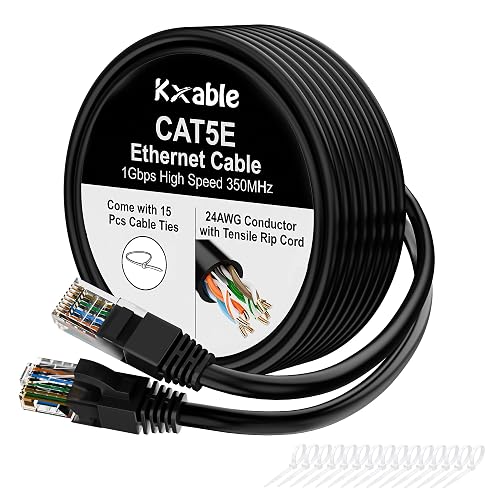 Kxable Cat5e Ethernet Cable 150 FT Black