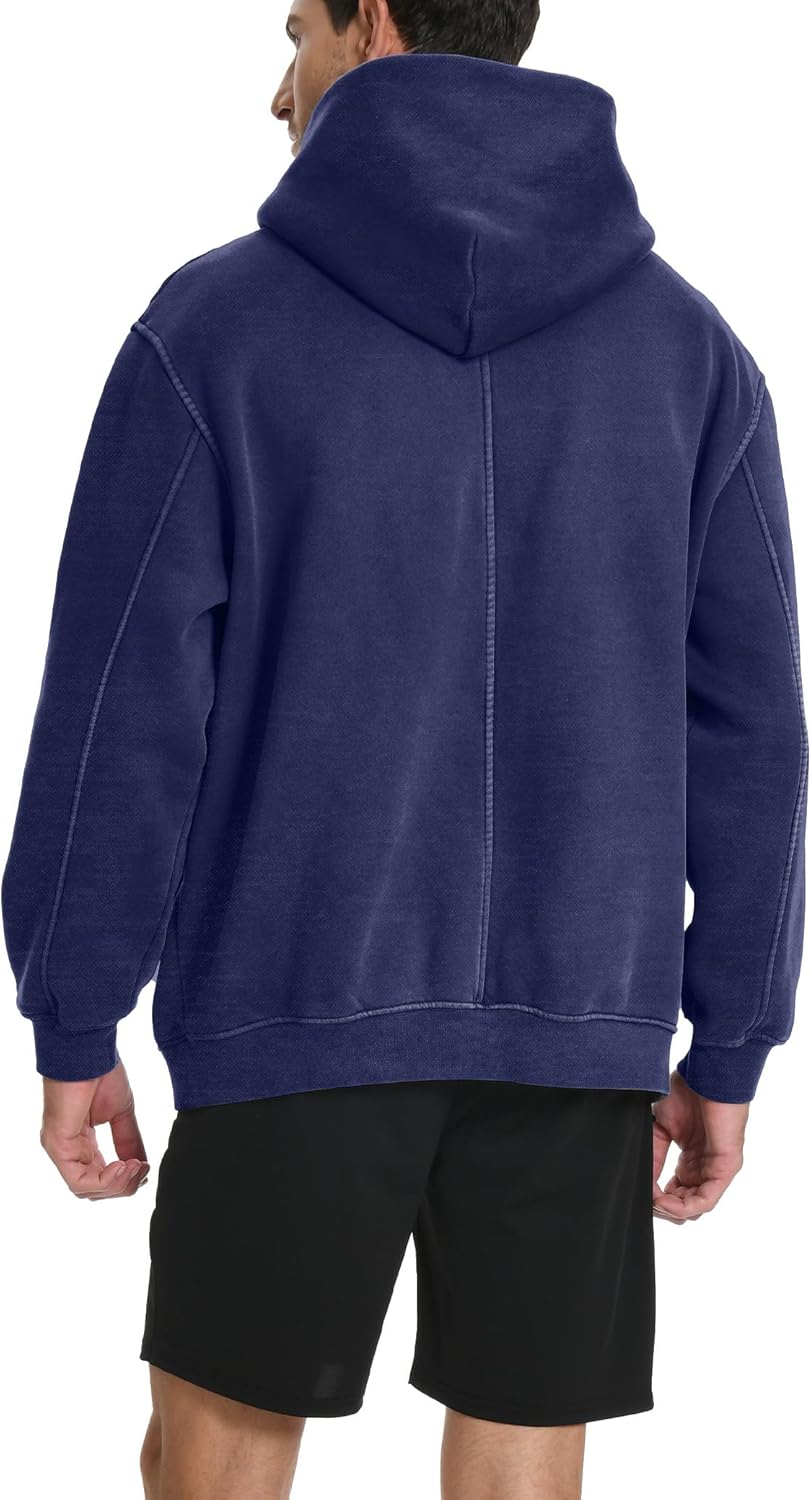 FAIABLE Mens Womens Oversized Acid Wash Hoodie Unisex Heavyweight Fleece Sweatshirt Vintage Cotton Hoodies 2026 - Image 3