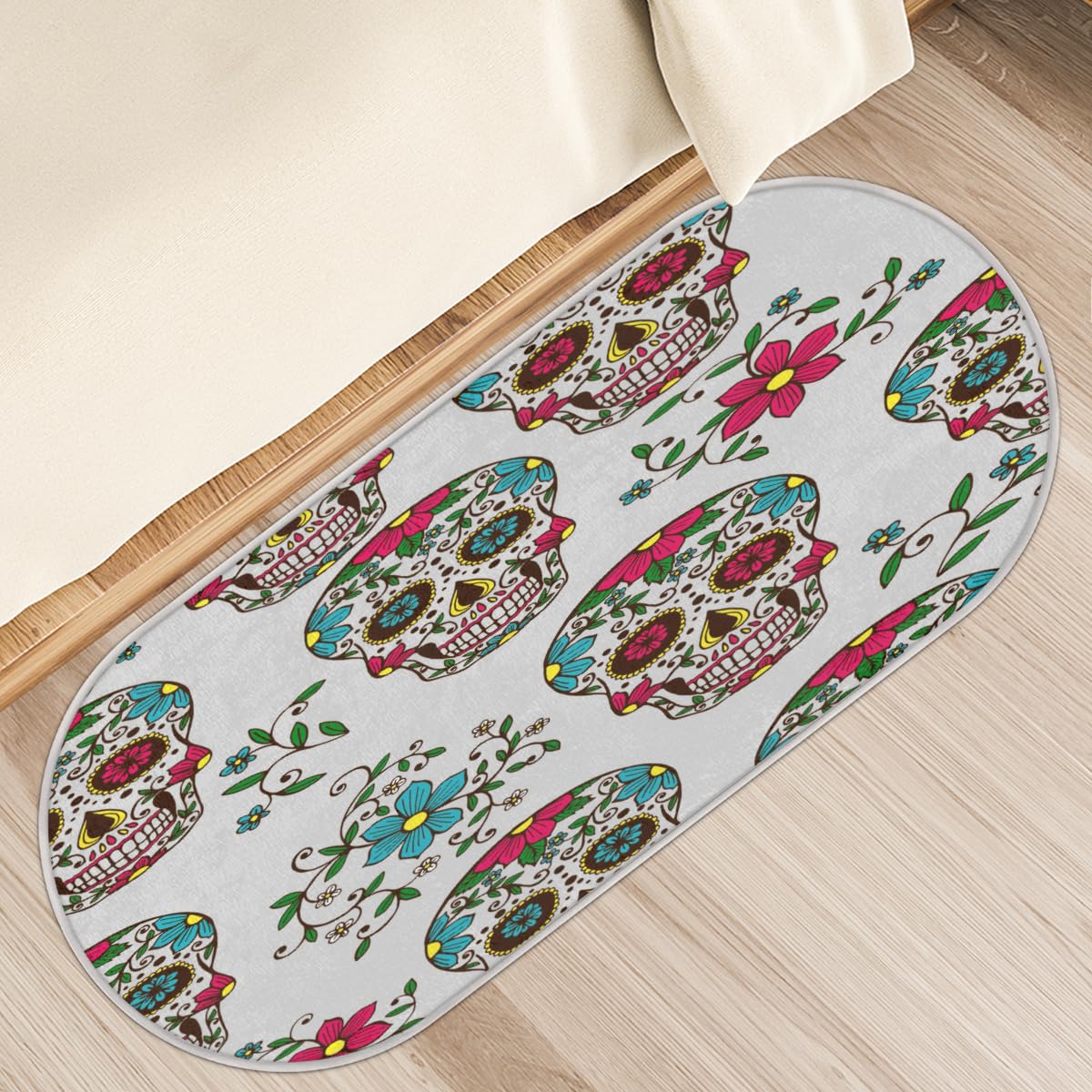 Tapis de cuisine tête de mort 50x120 cm pour style rock moderne