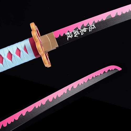 Vista 46 de ziqing Espada para cosplay de Demon Slayer hecha a mano, Katana de 31 pulgadas con múltiples estilos para elegir Tanjiro Kagura-31 pulgadas