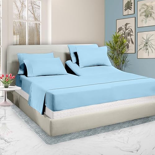 SGI - Juego de sábanas flexibles divididas superiores para cama ajustable de 39 pulgadas, cabeza dividida, tamaño King, 1000 hilos, algodón egipcio