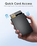 QLD 2026 Upgraded Wallet for Men - RFID Blocking [Smoothly Pop Up] Trifold Minimalist Credit Card Holder Slim Wallet Metal Case & Cash Slot, Front Pocket Wallet with ID Window, Gift Boxed, Carbon